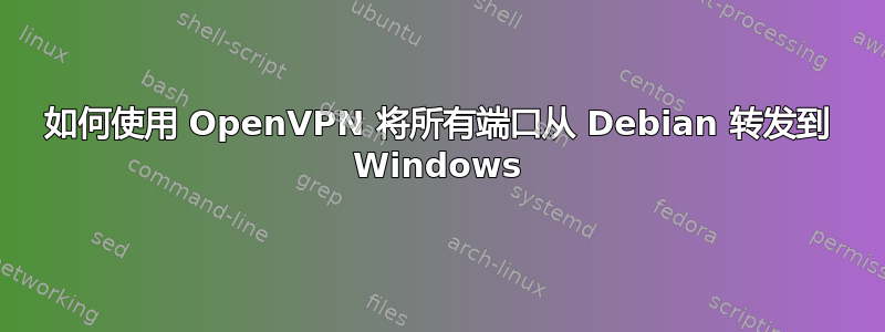 如何使用 OpenVPN 将所有端口从 Debian 转发到 Windows