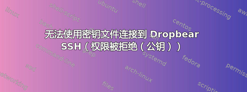 无法使用密钥文件连接到 Dropbear SSH（权限被拒绝（公钥））