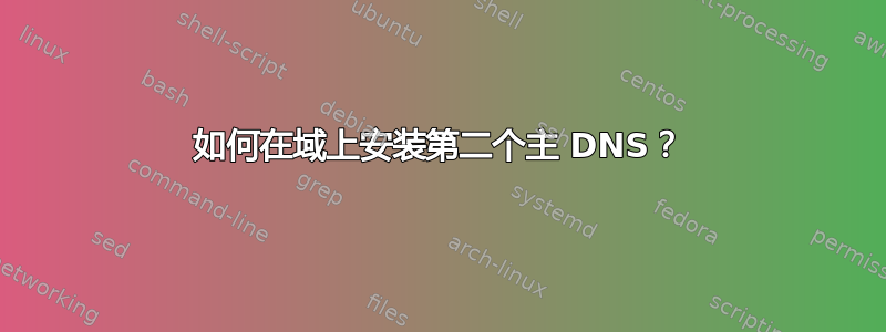 如何在域上安装第二个主 DNS？