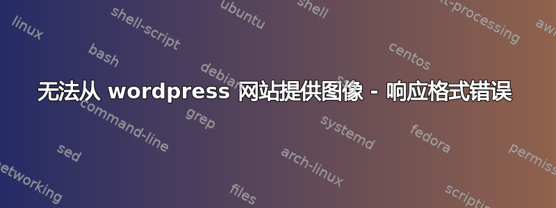 无法从 wordpress 网站提供图像 - 响应格式错误