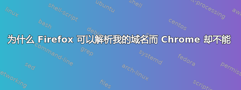 为什么 Firefox 可以解析我的域名而 Chrome 却不能