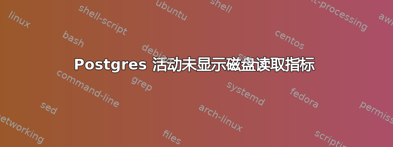 Postgres 活动未显示磁盘读取指标