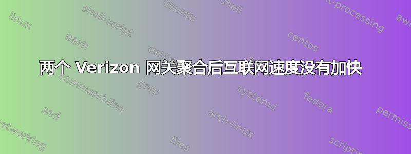 两个 Verizon 网关聚合后互联网速度没有加快 