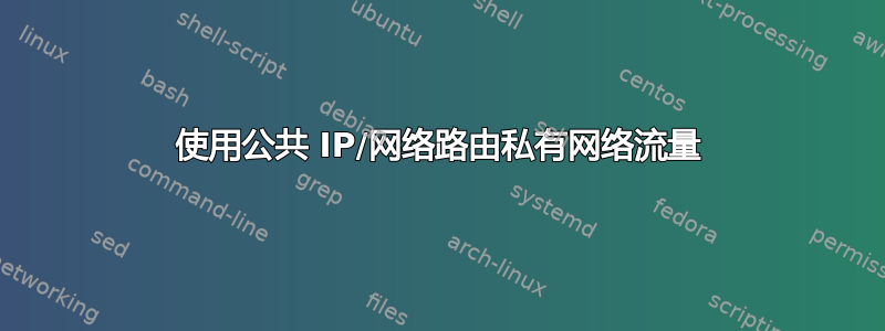 使用公共 IP/网络路由私有网络流量