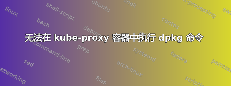 无法在 kube-proxy 容器中执行 dpkg 命令