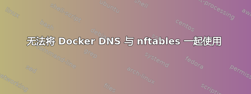 无法将 Docker DNS 与 nftables 一起使用