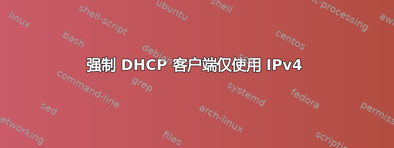 强制 DHCP 客户端仅使用 IPv4