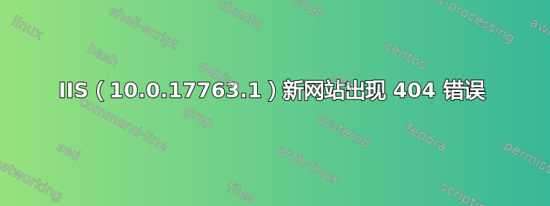 IIS（10.0.17763.1）新网站出现 404 错误