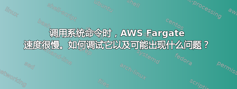 调用系统命令时，AWS Fargate 速度很慢。如何调试它以及可能出现什么问题？