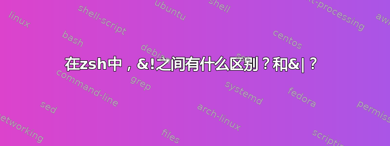 在zsh中，&!之间有什么区别？和&|？