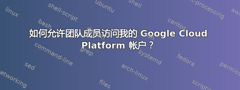 如何允许团队成员访问我的 Google Cloud Platform 帐户？