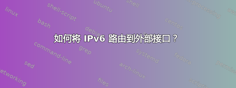 如何将 IPv6 路由到外部接口？