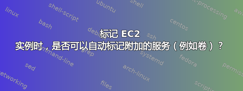 标记 EC2 实例时，是否可以自动标记附加的服务（例如卷）？