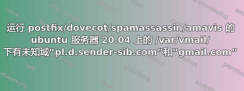 运行 postfix/dovecot/spamassassin/amavis 的 ubuntu 服务器 20.04 上的 /var/vmail/ 下有未知域“pl.d.sender-sib.com”和“gmail.com”