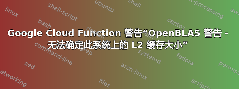 Google Cloud Function 警告“OpenBLAS 警告 - 无法确定此系统上的 L2 缓存大小”