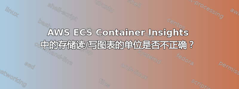 AWS ECS Container Insights 中的存储读/写图表的单位是否不正确？