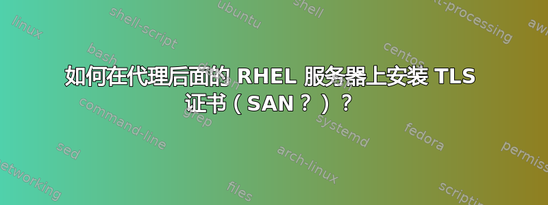 如何在代理后面的 RHEL 服务器上安装 TLS 证书（SAN？）？