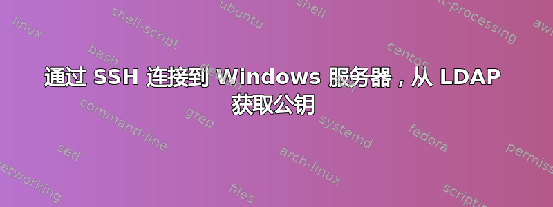 通过 SSH 连接到 Windows 服务器，从 LDAP 获取公钥