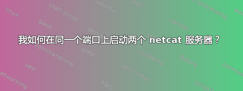 我如何在同一个端口上启动两个 netcat 服务器？