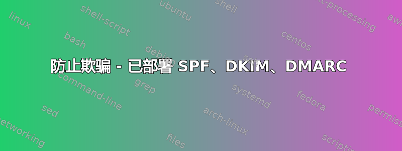 防止欺骗 - 已部署 SPF、DKIM、DMARC