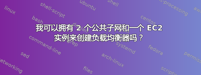 我可以拥有 2 个公共子网和一个 EC2 实例来创建负载均衡器吗？