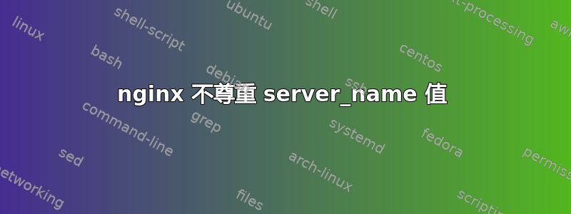 nginx 不尊重 server_name 值