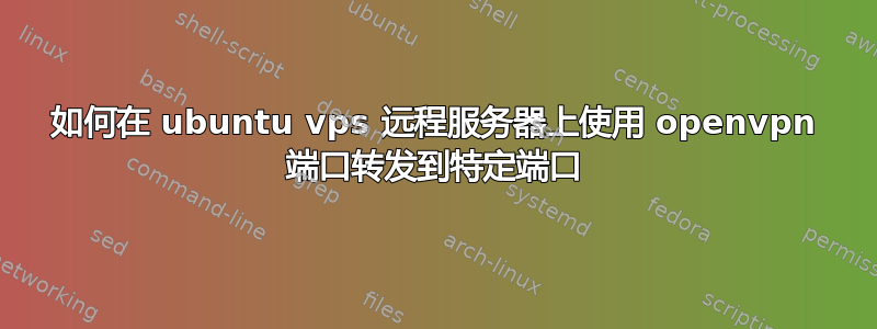 如何在 ubuntu vps 远程服务器上使用 openvpn 端口转发到特定端口