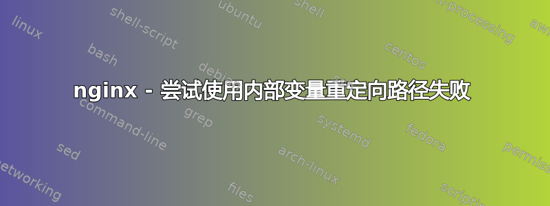 nginx - 尝试使用内部变量重定向路径失败