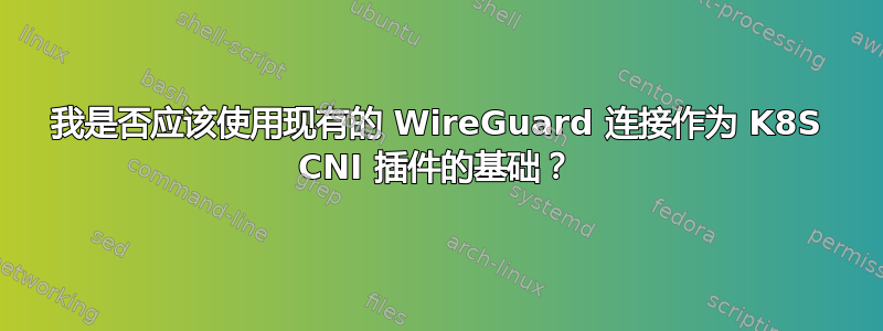 我是否应该使用现有的 WireGuard 连接作为 K8S CNI 插件的基础？