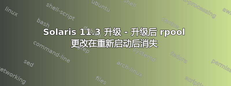 Solaris 11.3 升级 - 升级后 rpool 更改在重新启动后消失