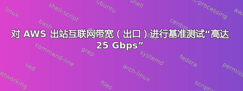 对 AWS 出站互联网带宽（出口）进行基准测试“高达 25 Gbps”