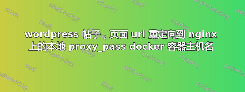 wordpress 帖子，页面 url 重定向到 nginx 上的本地 proxy_pass docker 容器主机名