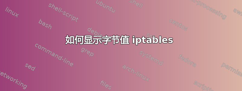 如何显示字节值 iptables