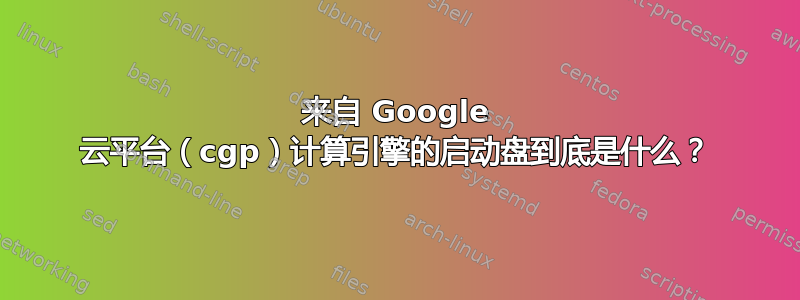 来自 Google 云平台（cgp）计算引擎的启动盘到底是什么？