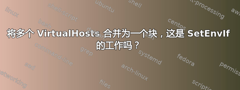 将多个 VirtualHosts 合并为一个块，这是 SetEnvIf 的工作吗？