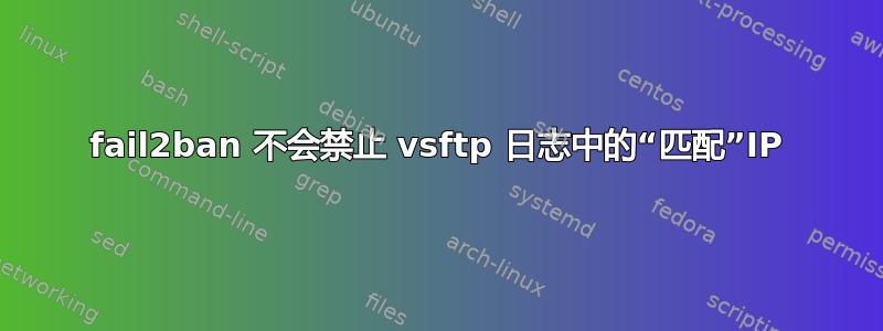 fail2ban 不会禁止 vsftp 日志中的“匹配”IP