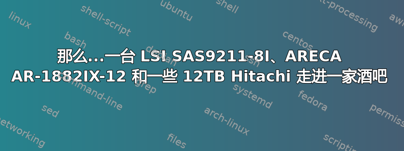 那么...一台 LSI SAS9211-8I、ARECA AR-1882IX-12 和一些 12TB Hitachi 走进一家酒吧