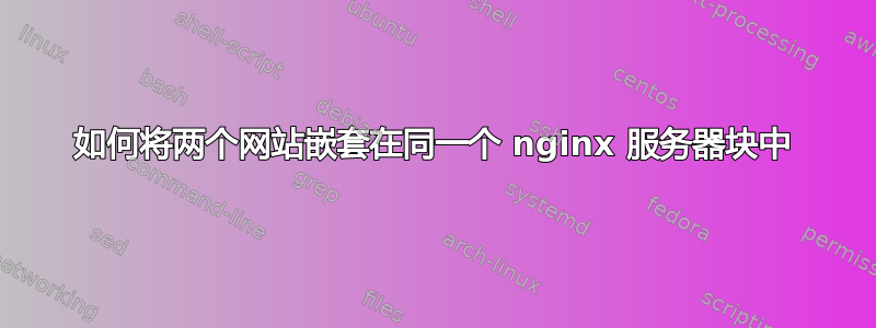 如何将两个网站嵌套在同一个 nginx 服务器块中