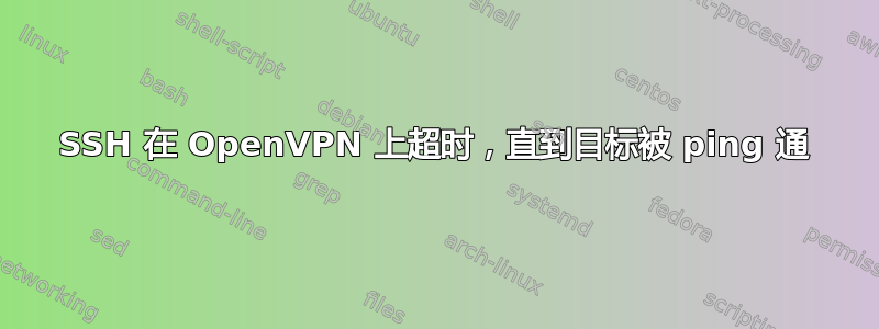 SSH 在 OpenVPN 上超时，直到目标被 ping 通