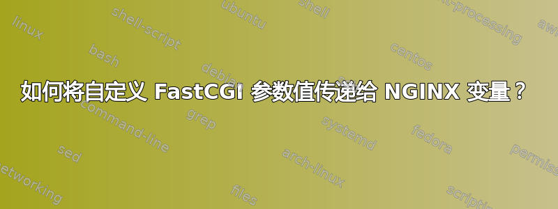 如何将自定义 FastCGI 参数值传递给 NGINX 变量？