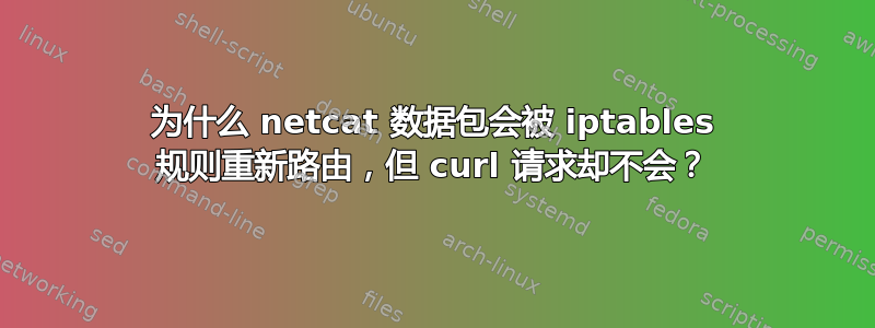 为什么 netcat 数据包会被 iptables 规则重新路由，但 curl 请求却不会？