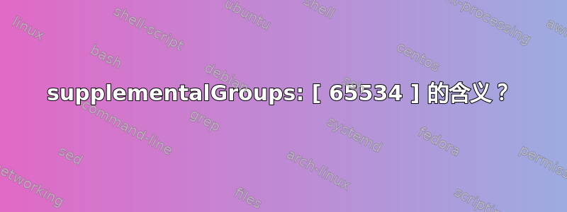 supplementalGroups: [ 65534 ] 的含义？