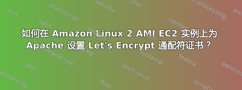 如何在 Amazon Linux 2 AMI EC2 实例上为 Apache 设置 Let's Encrypt 通配符证书？