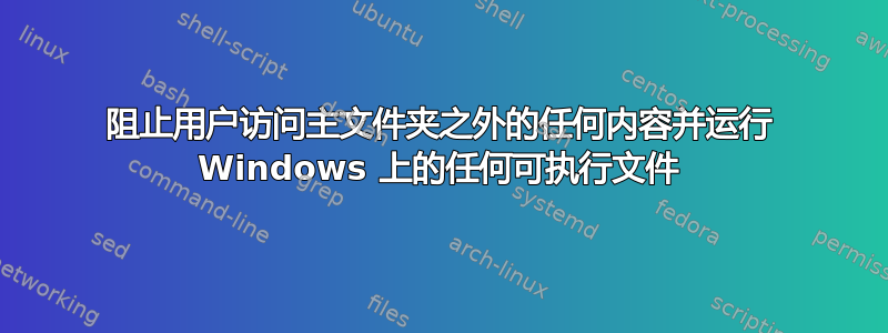 阻止用户访问主文件夹之外的任何内容并运行 Windows 上的任何可执行文件