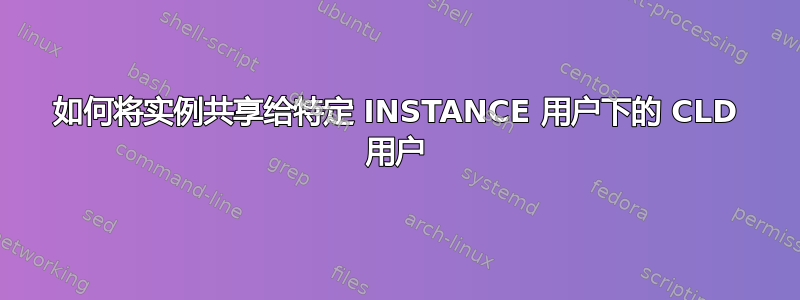 如何将实例共享给特定 INSTANCE 用户下的 CLD 用户