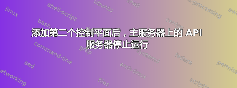 添加第二个控制平面后，主服务器上的 API 服务器停止运行