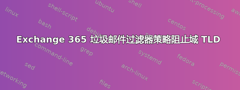 Exchange 365 垃圾邮件过滤器策略阻止域 TLD