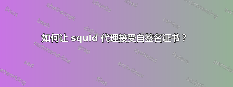 如何让 squid 代理接受自签名证书？