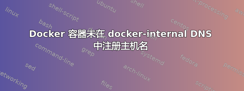 Docker 容器未在 docker-internal DNS 中注册主机名