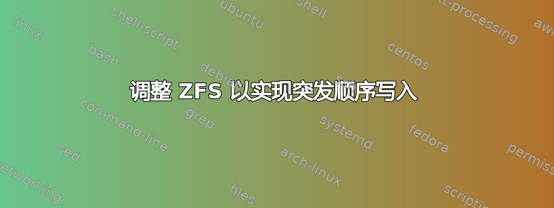 调整 ZFS 以实现突发顺序写入